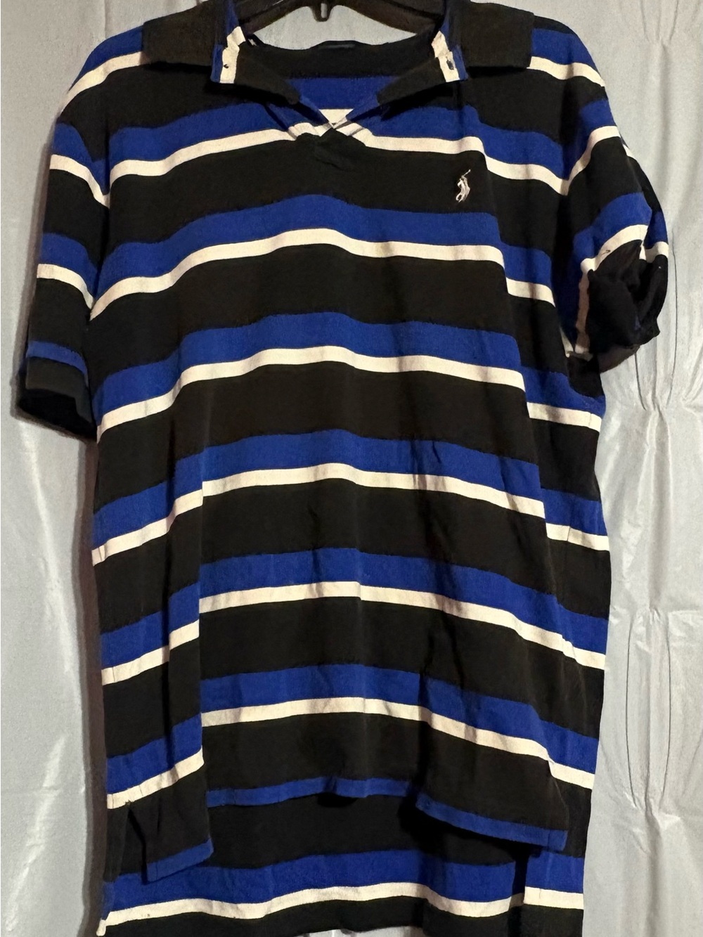 Ralph Lauren Black, Blue & White Striped Polo